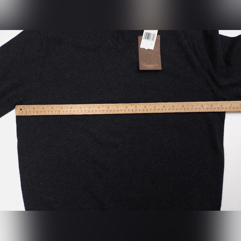 Weatherproof Men's Charcoal Cotton Cashmere V-Neck Pullover Sweater Large NWT - Picture 6 of 11